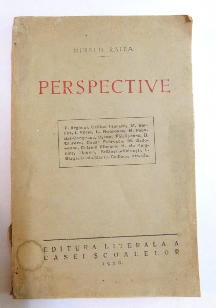 PERSPECTIVE de MIHAI D. RALEA , 1928