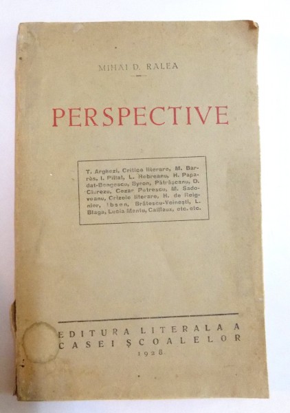 PERSPECTIVE de MIHAI D. RALEA , 1928