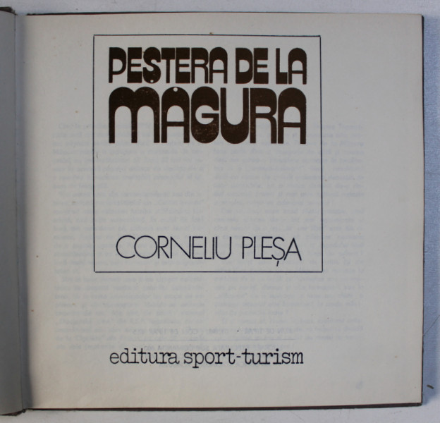 PESTERA DE LA MAGURA- CORNELIU PLESA