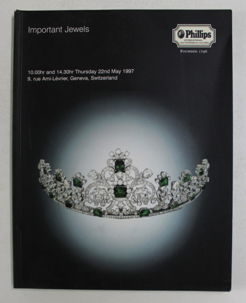 PHILIPS , IMPORTANT JEWELS , CATALOG DE LICITATIE , 1997