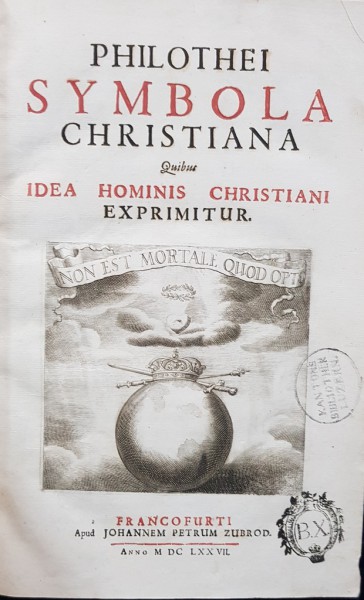 Philothei Symbola Christiana, Frankfurt 1677