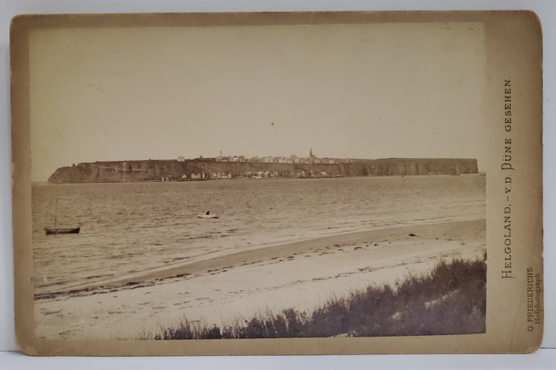 PHOTOGRAPH G. FRIEDERICHS , HELGOLAND - V.D. DUNE GESEHEN    , FOTOGRAFIE CABINET , CCA. 1900