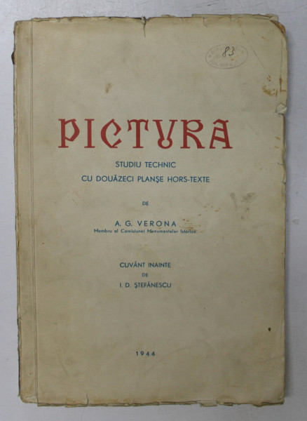 PICTURA STUDIU TECHNIC CU DOUAZECI PLANSE HORS-TEXTE-A.G. VERONA,1944