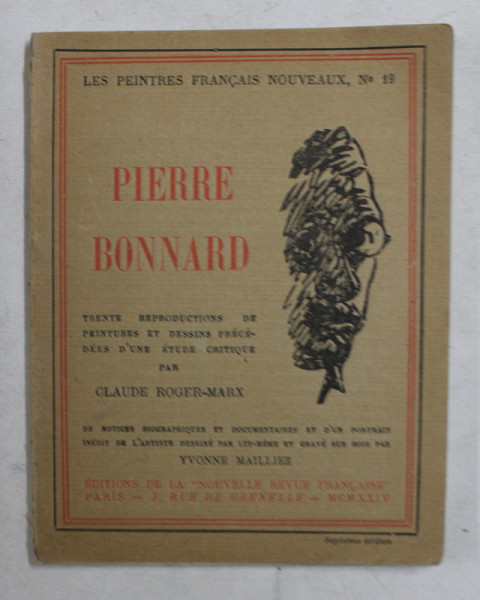 PIERRE BONNARD par CLAUDE ROGER - MARX , 1924