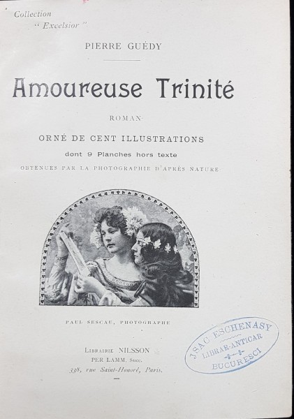 PIERRE GUEDY, AMOUREUSE TRINITE, ROMAN - PARIS, 1897