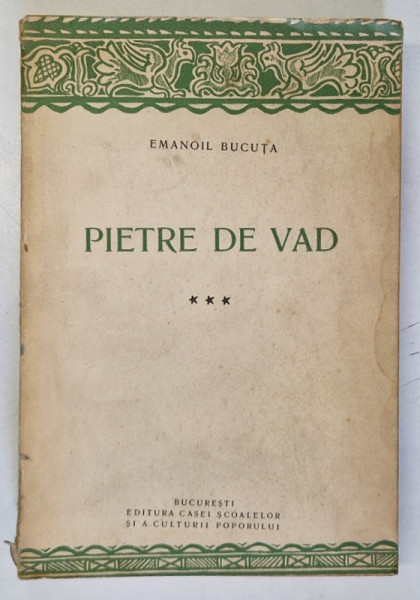 PIETRE DE VAD VOL. III de EMANOIL BUCUTA