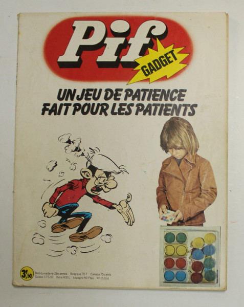 PIF GADGET ,  28 e  ANEE , AOUT  , 1974, LIPSA GADGET *, PREZINTA URME DE UZURA