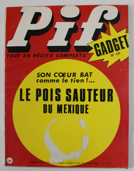PIF , GADGET , No. 137  , NOVEMBRE  , 1973 , LIPSA GADGET