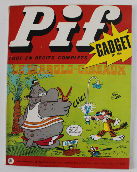 PIF , GADGET , No. 182 , AOUT  , 1972 , LIPSA GADGET