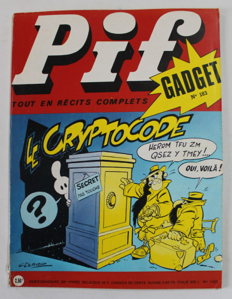 PIF , GADGET , No. 183 , AOUT , 1972 , LIPSA GADGET, COTORUL CU MIC DEFECT