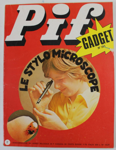PIF , GADGET , No. 190 , OCTOBRE , 1972 , LIPSA GADGET, COPERTA CU MIC DEFECT