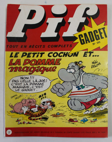 PIF , GADGET , No. 192 , OCTOBRE , 1972 , LIPSA GADGET