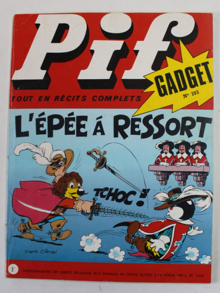 PIF , GADGET , No. 193 , NOVEMBRE , 1972 , LIPSA GADGET