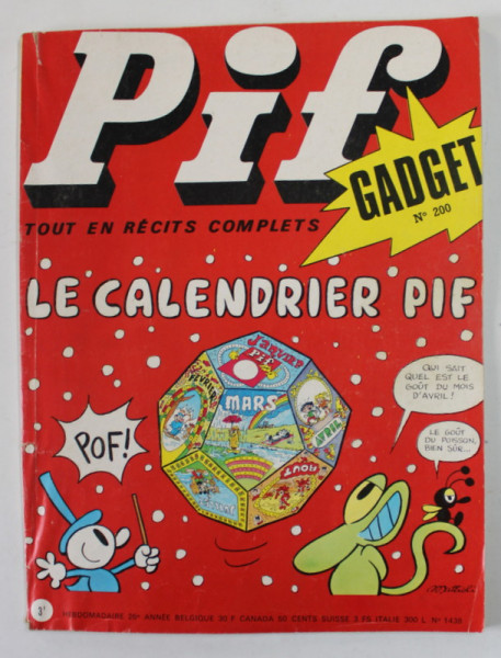 PIF , GADGET , No. 200 , DECEMBRE , 1972 , LIPSA GADGET