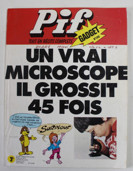 PIF , GADGET , No. 240 , NOVEMBRE , 1973 , LIPSA GADGET