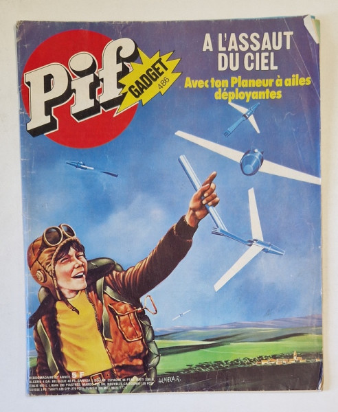 PIF , GADGET , no. 486 , BENZI DESENATE CU TEXT IN LIMBA FRANCEZA , 1978, LIPSA GADGET
