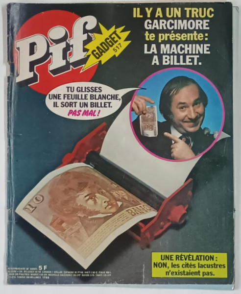 PIF GADGET , NO. 517 , 1978 *LIPSA GADGET , *BENZI DESENATE , *PREZINTA URME DE UZURA