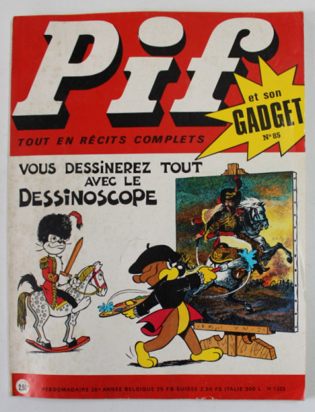 PIF , GADGET , No. 85 , OCTOBRE , 1970 , LIPSA GADGET, COPERTA CU MIC DEFECT SI URME DE UZURA