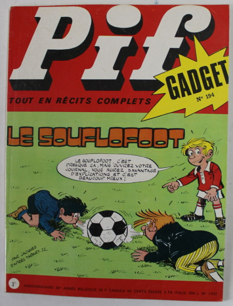 PIF , GADGET , No.194 , NOVEMBRE , 1972 , LIPSA GADGET