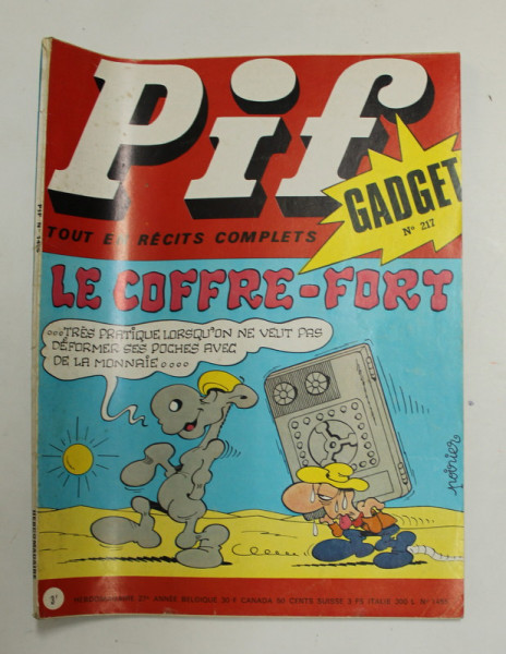 PIF GADGET , NR. 217  , 27e  ANEE , AVRIL  , 1973 , LIPSA GADGET *