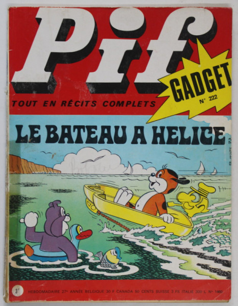 PIF GADGET , NR. 222  , 27e  ANEE , MAI  ,  1973 , LIPSA GADGET