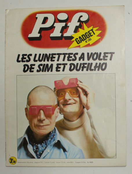 PIF GADGET , NR. 285  , 28 e  ANEE , AOUT , 1974 , LIPSA GADGET *