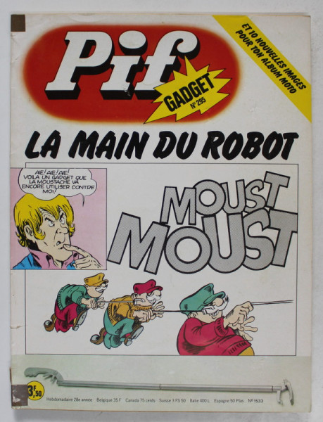 PIF GADGET , NR. 295  , 28e  ANEE , OCTOBRE  , 1974 , LIPSA GADGET * COTOR LIPIT CU SCOTCH