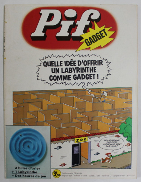 PIF , GADGET , ...UN LABYRINTHE .., AOUT , 1974