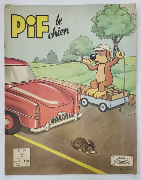 PIF LE CHIEN , no. 65 , 1963, REVISTA DE BENZI DESENATE