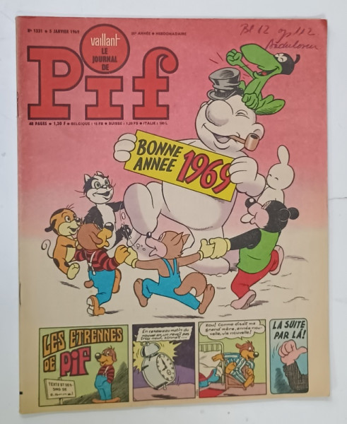 PIF , LE JOURNAL VAILLANT , No. 1231 , 1969 , BENZI DESENATE CU TEXT IN LIMBA FRANCEZA