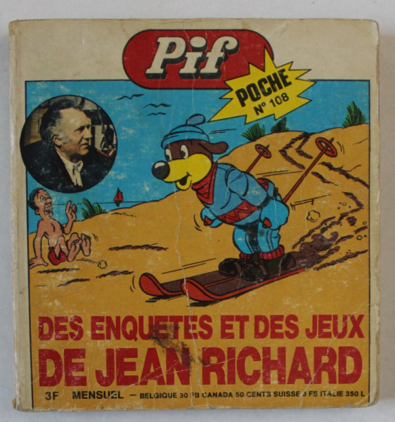 PIF POCHE , No. 108 , BENZI DESENATE PENTRU COPII , TEXT IN LIMBA FRANCEZA  1974