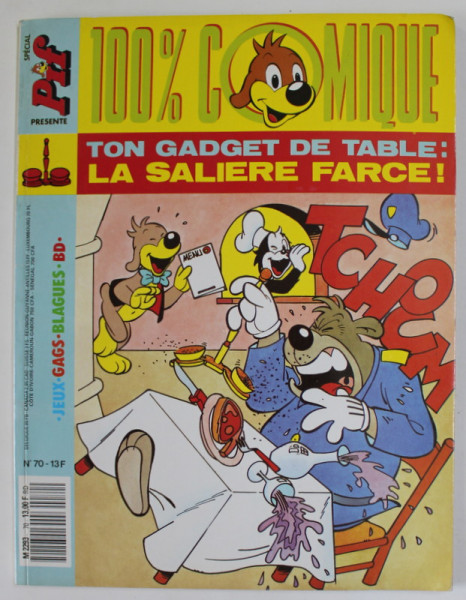 PIF SPECIAL 100 % COMIQUE , TON GADGET DE TABLE : LA SALIERE FARCE ! , DECEMBRE , 1990 , LIPSA GADGET