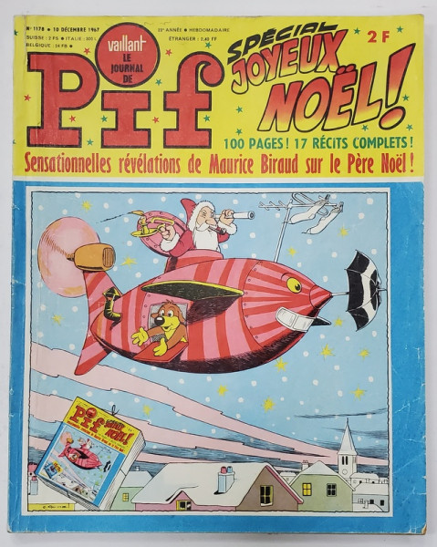 PIF , SPECIAL JOYEUX NOEL ! no. 1178 , 1967, REVISTA CU BENZI DESENATE