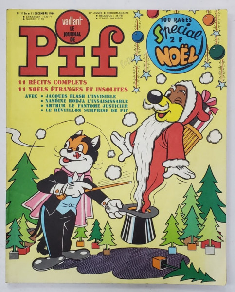 PIF , SPECIAL NOEL , No. 1126 , 11 DECEMBRE , 1966, REVISTA CU BENZI DESENATE