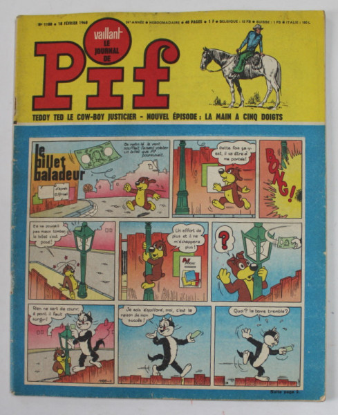 PIF , VAILLANT , NO. 1188 , 10 FEVRIER , 1968