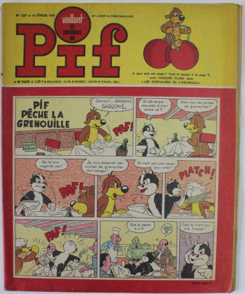 PIF , VAILLANT , No. 1237 , FEVRIER , 1969 , REVISTA DE BENZI DESENATE IN LB. FRANCEZA