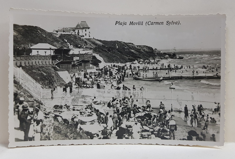 PLAJA MOVILA - CARMEN SYLVA , FOTOGRAFIE TIP CARTE POSTALA , MONOCROMA , NECIRCULATA , PERIOADA INTERBELICA