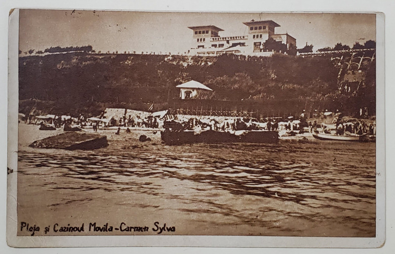PLAJA SI CAZINOUL MOVILA , CARMEN SYLVA , CARTE POSTALA ILUSTRATA , 1946