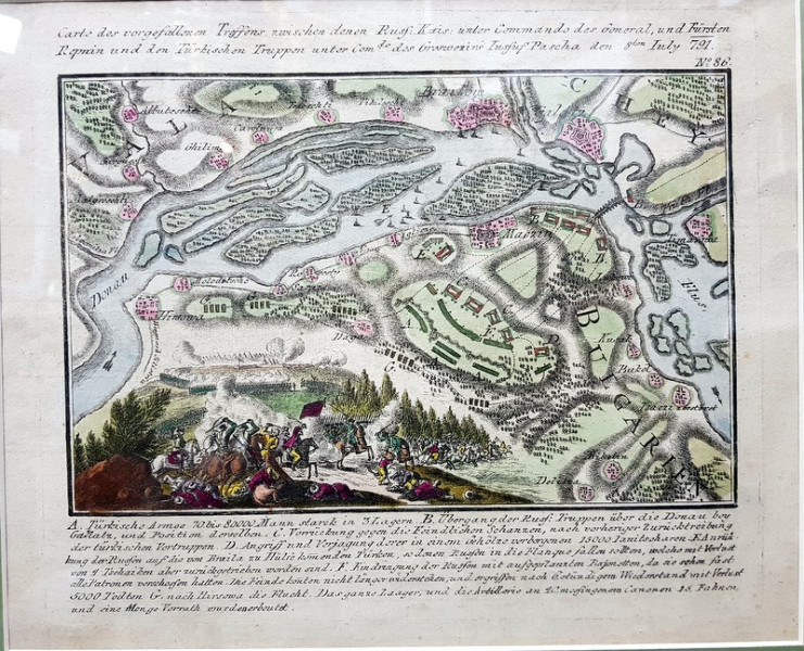 Batalia de la Harsova, 8 Iulie 1791 - Gravura colorata