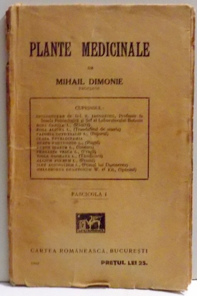 PLANTE MEDICINALE de MIHAIL DIMONIE