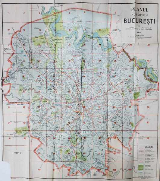 Planul Municipiului Bucuresti, 1939, ULISSE SIMBOTEANU SI M. D. MOLDOVEANU