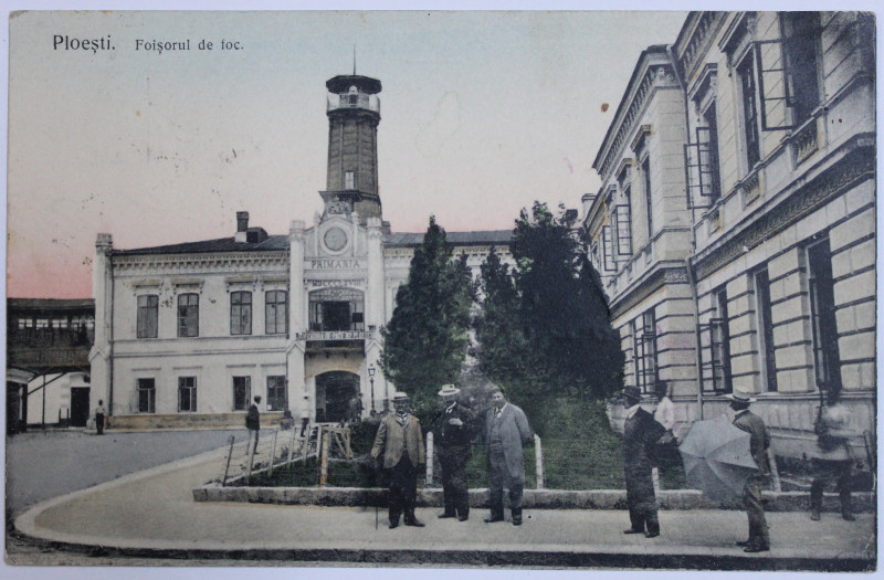 PLOIESTI - FOISORUL DE FOC , CARTE POSTALA ILUSTRATA , POLICROMA, CIRCULATA , DATATA 1908