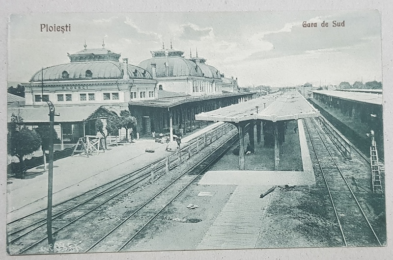 PLOIESTI,  GARA DE  SUD , CARTE POSTALA ILUSTRATA , CIRCULATA , 1930
