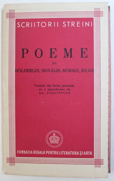 POEME de HOLDERLIN, NOVALIS, MORIKE, RILKE  1940