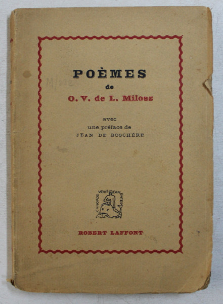 POEMES de O.V. de L. MILOSZ , 1944