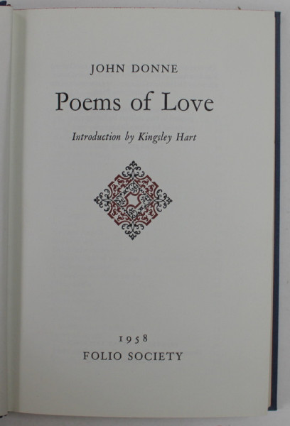 POEMS OF LOVE by JOHN DONNE , 1958