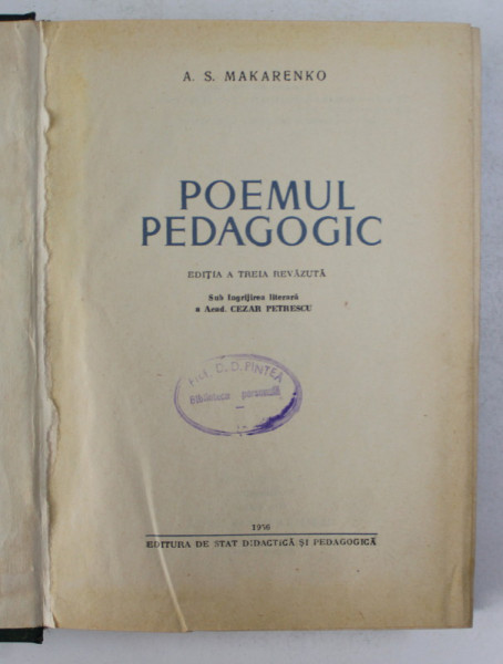 POEMUL PEDAGOGIC de A.S. MAKARENKO , 1956