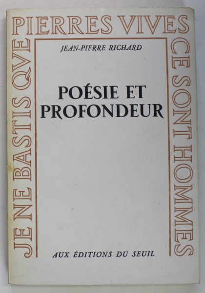 POESIE ET PROFONDEUR par JEAN - PIERRE RICHARD , 1955