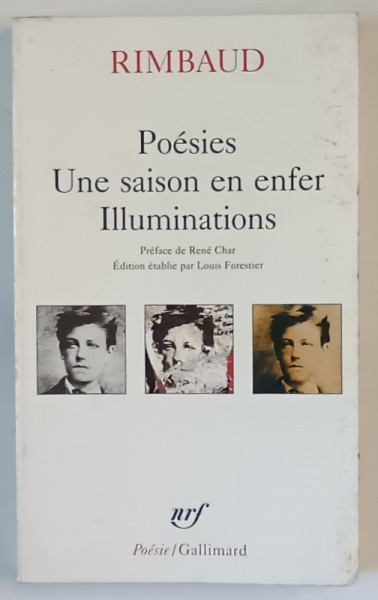 POESIES , UNE SAISON  EN ENFER , ILLUMINATIONS par RIMBAUD , 1994 , PREZINTA HALOURI DE APA SI URME DE UZURA
