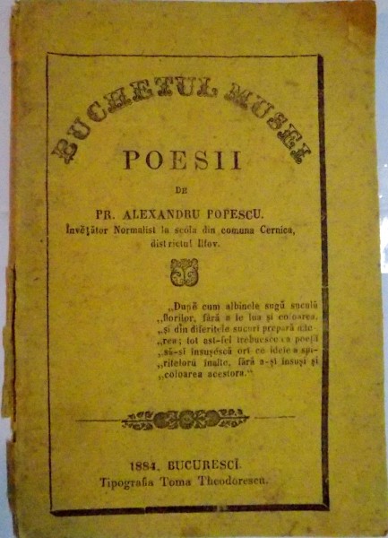 POESII de ALEXANDRU POPESCU ,1883